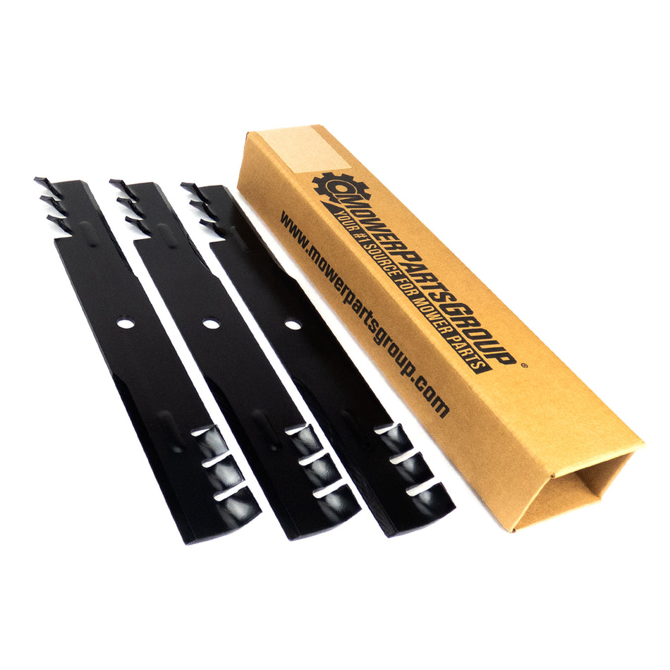 (3) Mulching Blades for Hustler Z Series, XR7 & Raptors 601124, 797696, 797704