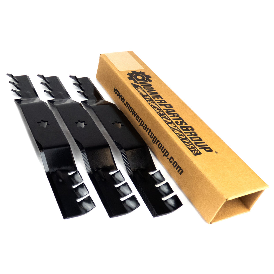 (3) Toothed Blades Compatible With Cub Cadet 50" Replaces 742-04053