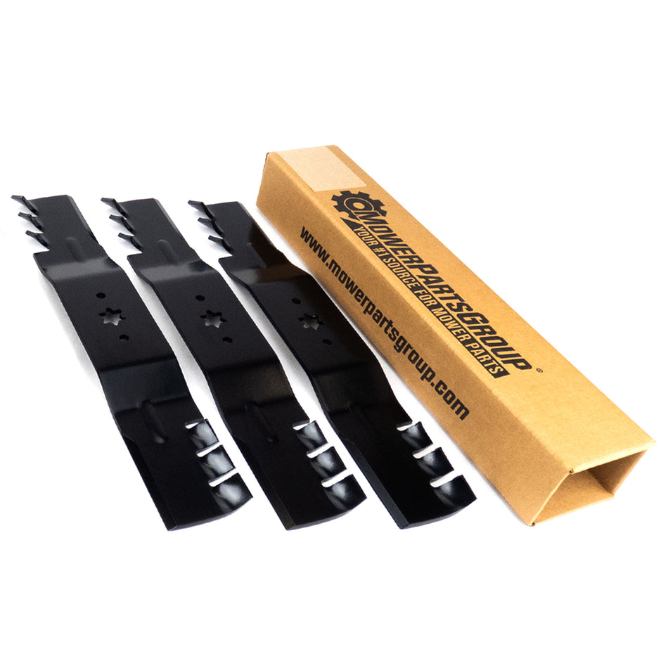 (3) Mulching Blades Compatible With Cub Cadet 54" RZT Series 742-0677, 942-0677