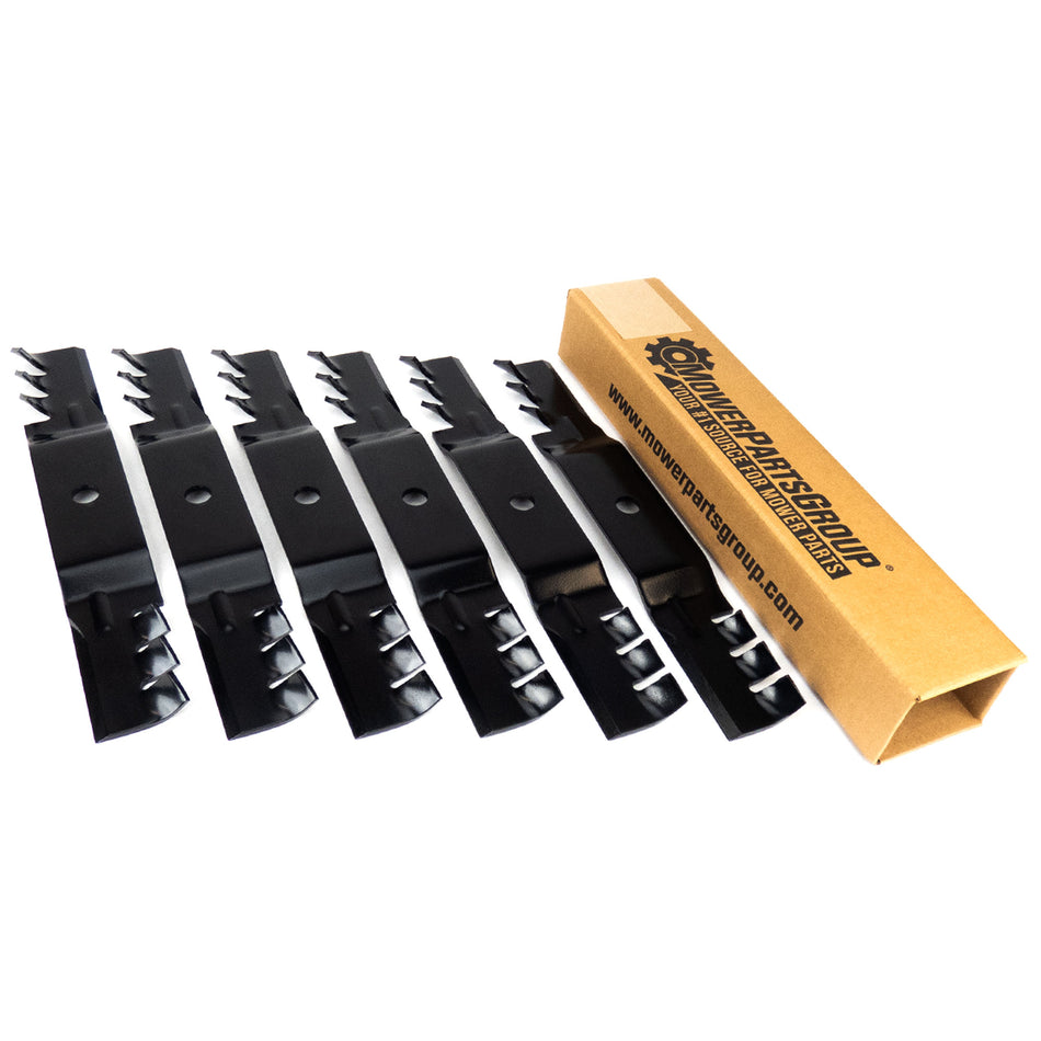 (6) Toothed Mulching Blades Compatible With Cub Cadet 48" 02005017-X 942-04417-X