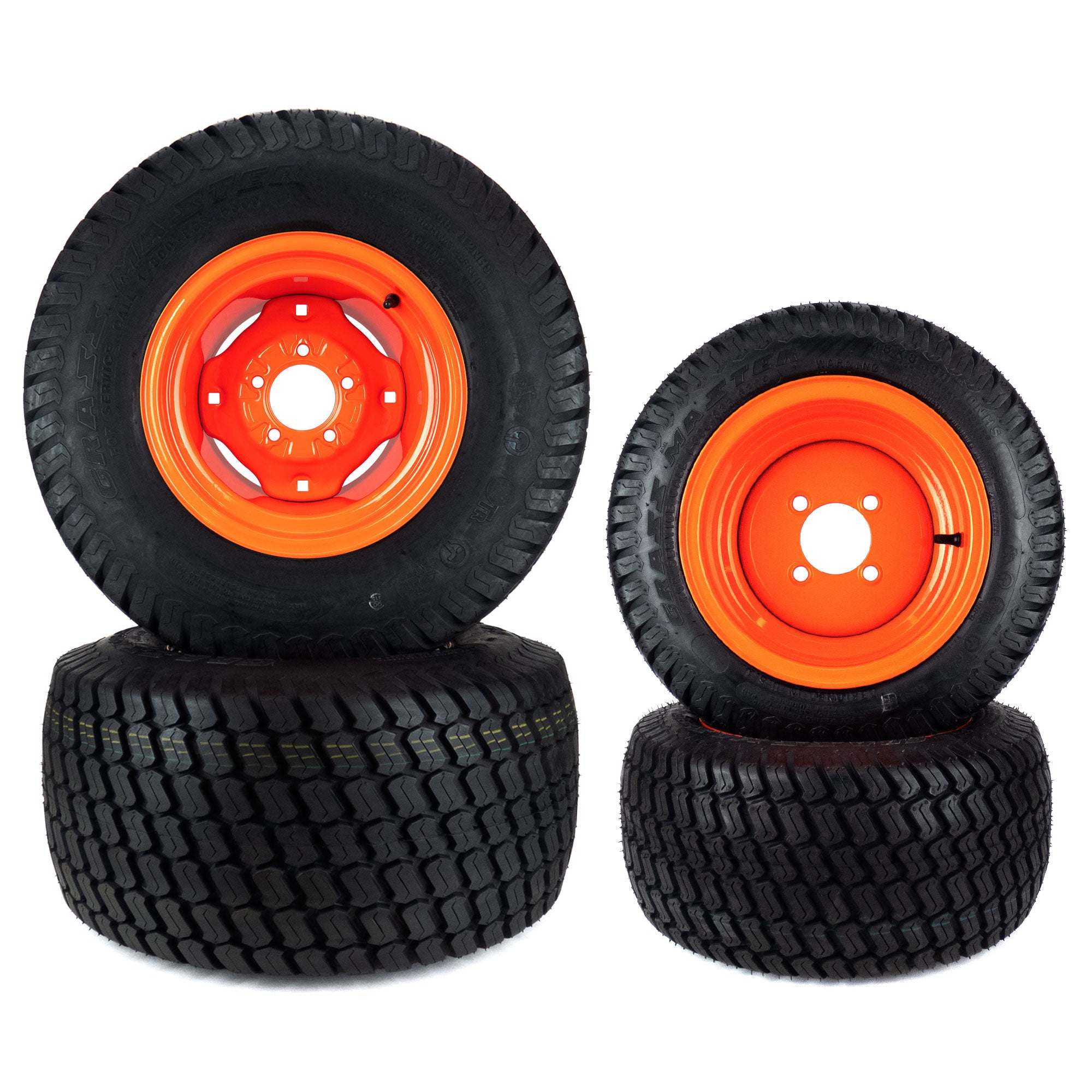 4) Turf Tire Assemblies 26x12.00-12 18x8.50-10 Fits Kubota BX