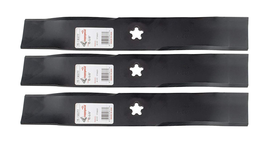 3 Rotary® Mulching Mower Blades - AYP/Roper/Sears®/ Husqvarna®/Electrolux 173921 532173921 917532173921 954633781 340091