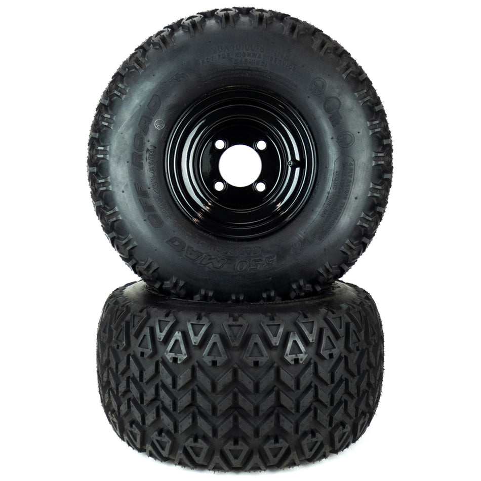 (2) All Terrain Tire Assemblies 20x10.00-8 Compatible With Gravely/Ariens ZTX Ikon XD 52" 60"