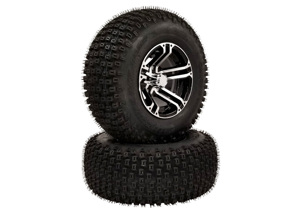 (2) Knobby Tire Assemblies 25x10.00-12 Fits Hustler MDV 200617