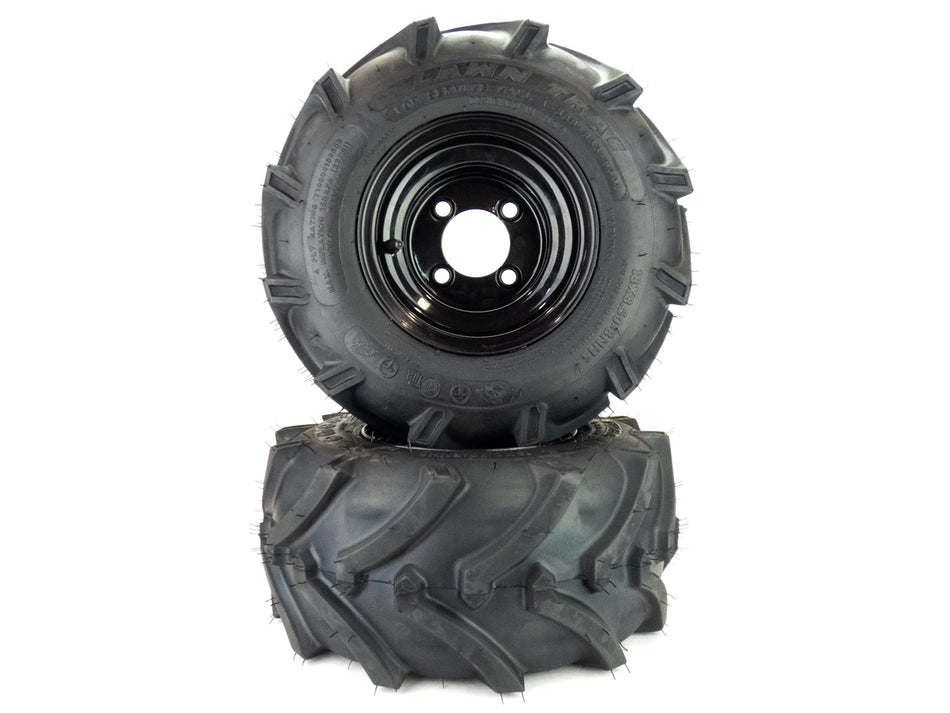 (2) Aggressive Tire Assemblies 18x8.50-8 Golf Cart ClubCar EZGO No Lift Required