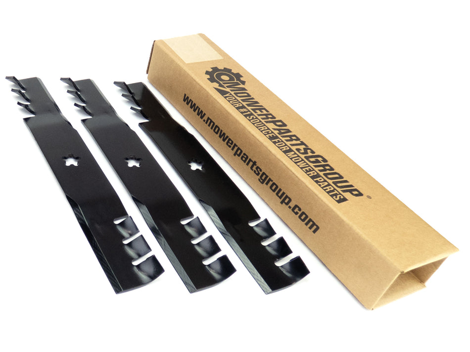 (3) Toothed Blades Fits AYP Yazoo-Kees with 48" Cut Husqvarna 539113425