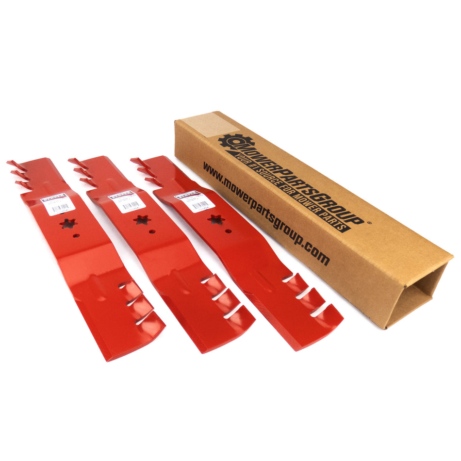 (3) Mulching Blades Compatible With Cub Cadet 54" RZT Series 742-0677, 942-0677