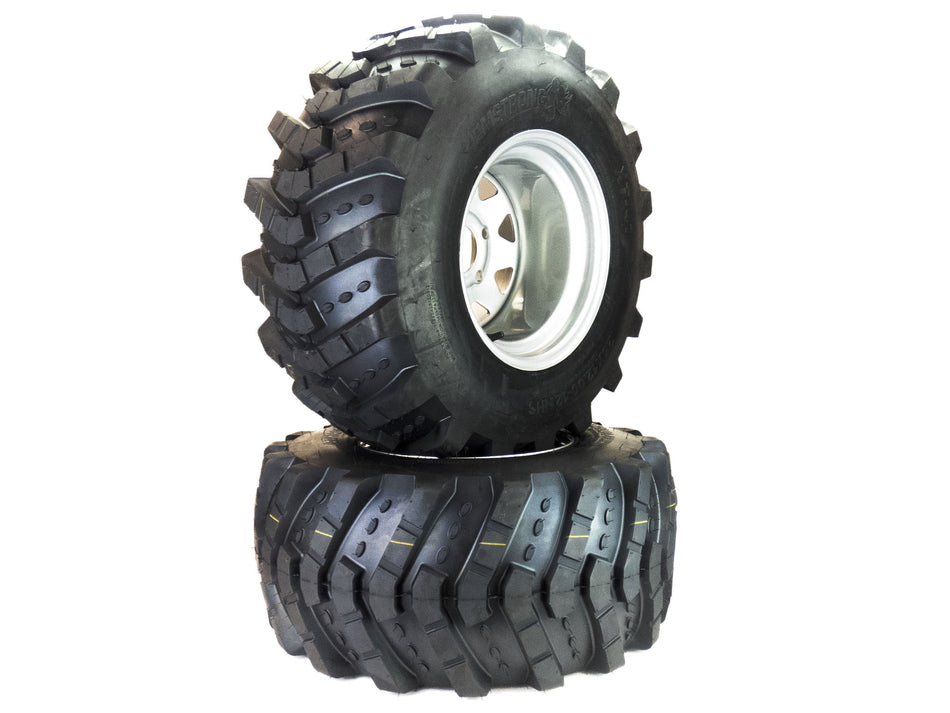 (2) Aggressive Tire Assemblies 26x12.00-12 Fits Hustler Super 104 603928